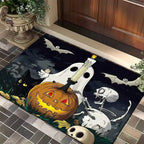 1pc Halloween Rug Lovely Cat Ghost Pumpkin 3D Print Non-slip Rug Entrance Mat Home Living Room Bedroom Ornament Halloween Decor
