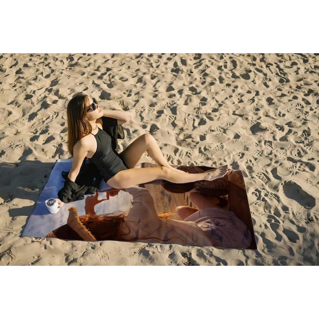 Custom Photo Beach Towels Soft Microfiber Lightweight Polyester Towel Anti-Sand for Family Friends Party Quick-Drying Bath Towel Birthday Gift